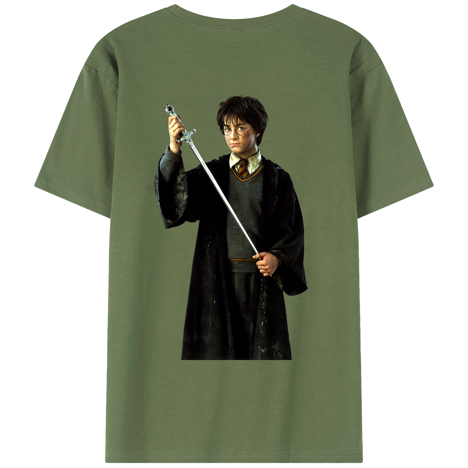 （画像用） Harry Potter ハリー・ポッターシリーズ 綿100％ メンズ半袖Tシャツ（バックプリント） 通気性